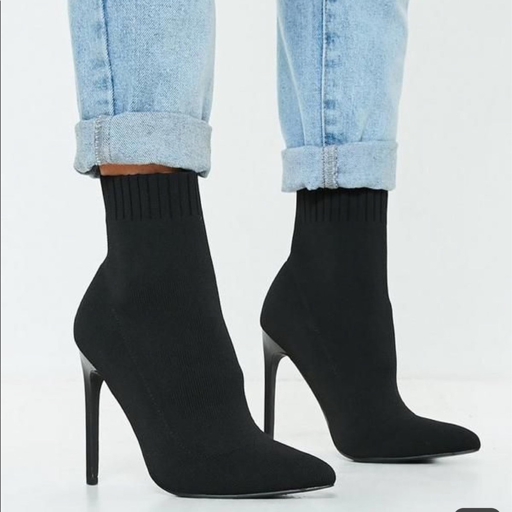 ✨Last✨ Black Vegan Suede Almond Toe Boots - Picture 8 of 8